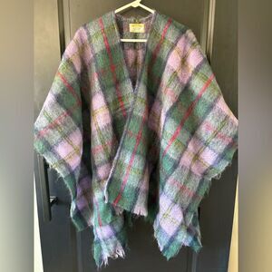 James Pringle Weavers Tartan Blanket Shawl Wrap Mohair/Wool Made in Scotland